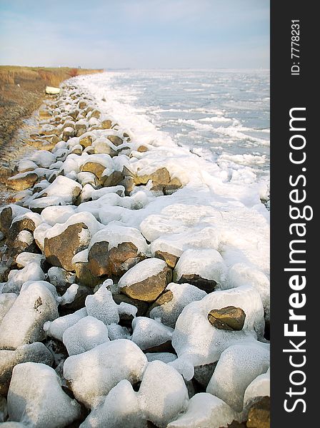 Frozen stones at Isslemeer Netherlands. Frozen stones at Isslemeer Netherlands.