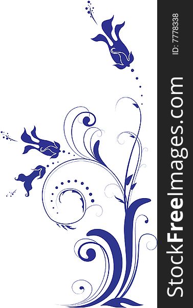 Abstract floral element for design. vector illustration