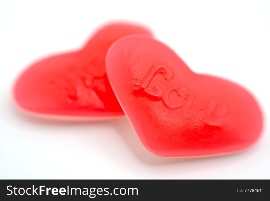 Valentine candy hearts isoleted on white background. Valentine candy hearts isoleted on white background