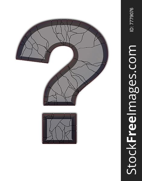 Illustration of a question symbol with cracks. Illustration of a question symbol with cracks
