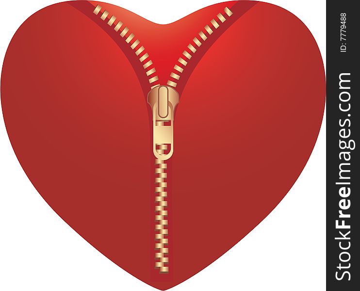 Zip Opening Love Heart