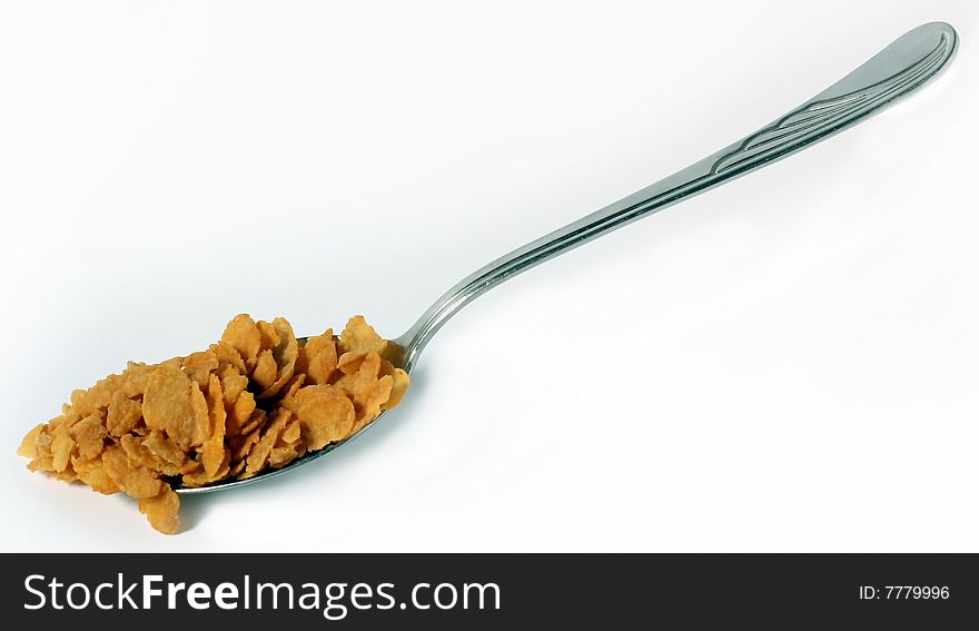 Spoon with cornflakes