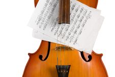 Cello With Notes Royalty Free Stock Photography Cello With Notes Royalty Free Stock Photography