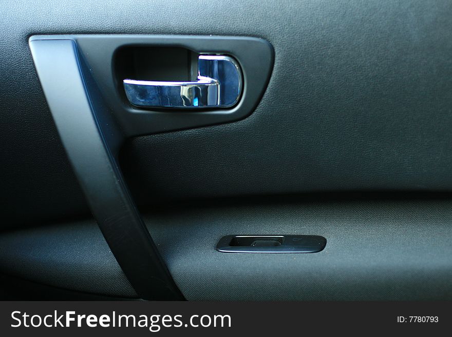 Door of a car, black interior