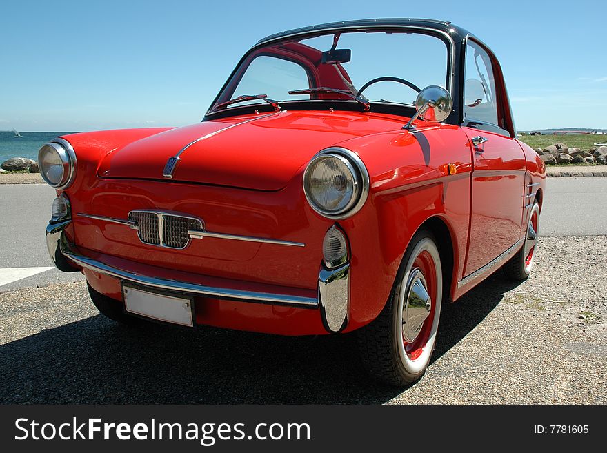 Smart small red sports car