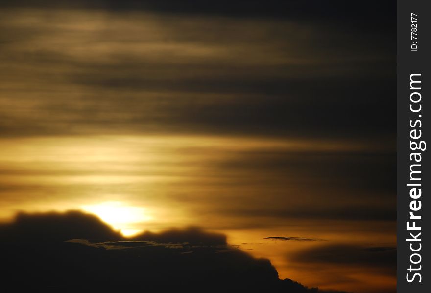 Sunset and silhouette of the clouds. Sunset and silhouette of the clouds