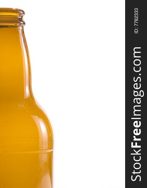 Empty beer bottle on white background. Empty beer bottle on white background