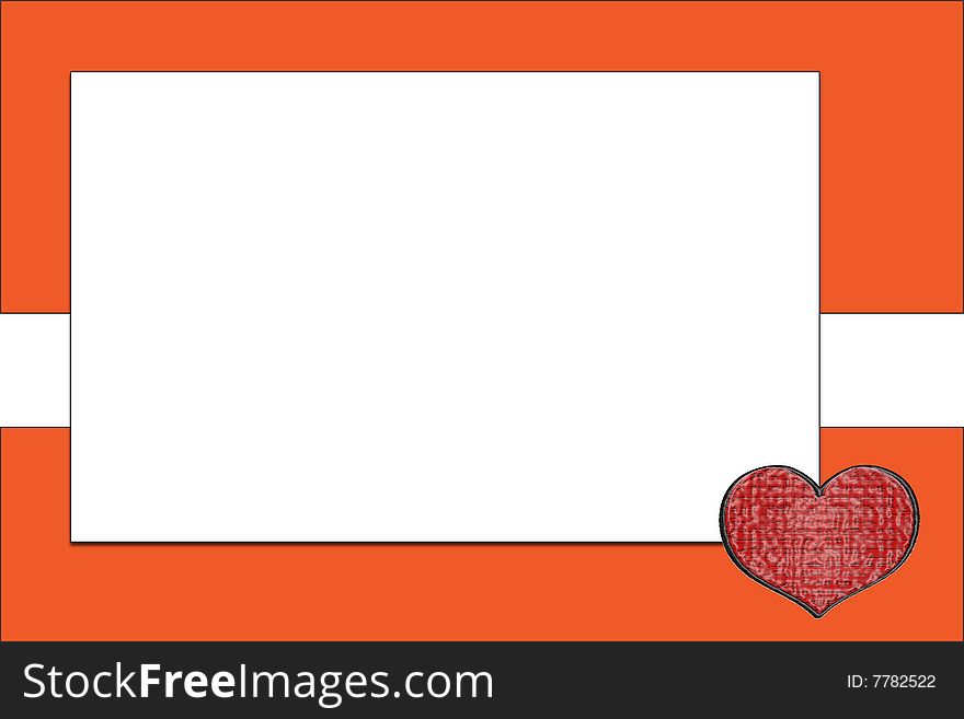 Orange card for Valentine's day. Orange card for Valentine's day