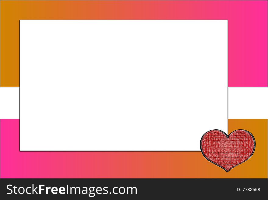 Pink yellow card for Valentine's day. Pink yellow card for Valentine's day