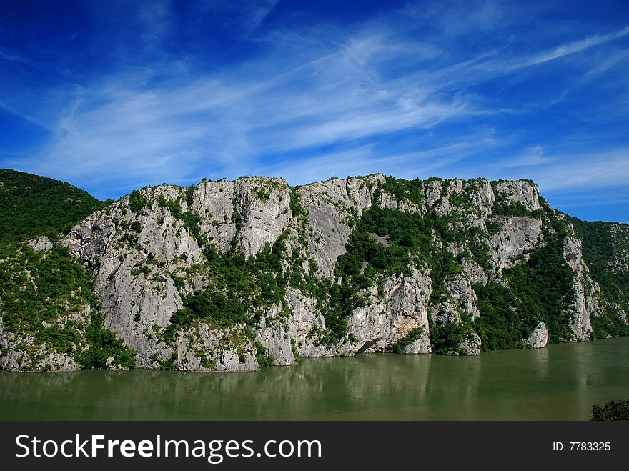 Hills on the river Danube gorge. Hills on the river Danube gorge