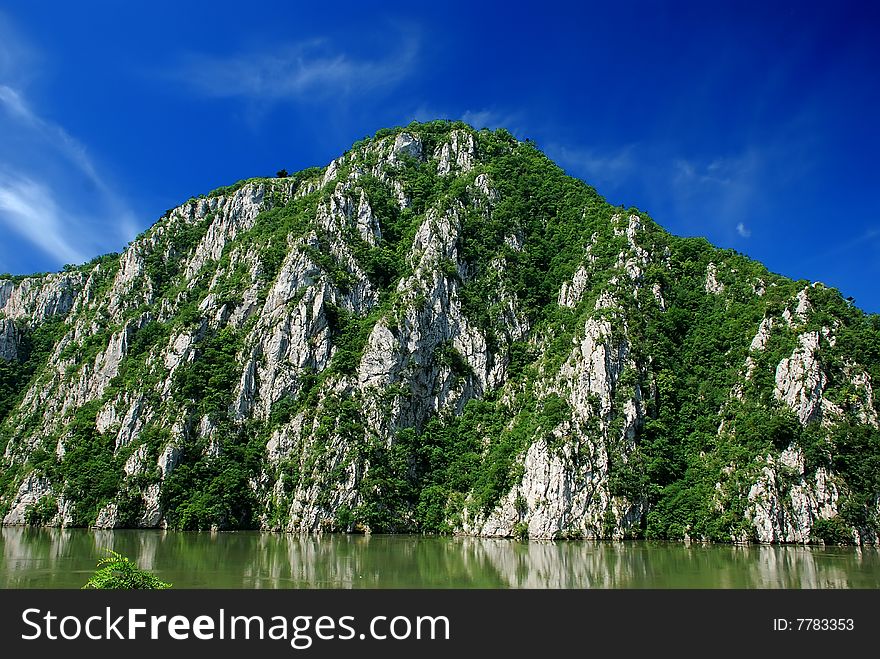 Hills on the river Danube gorge. Hills on the river Danube gorge