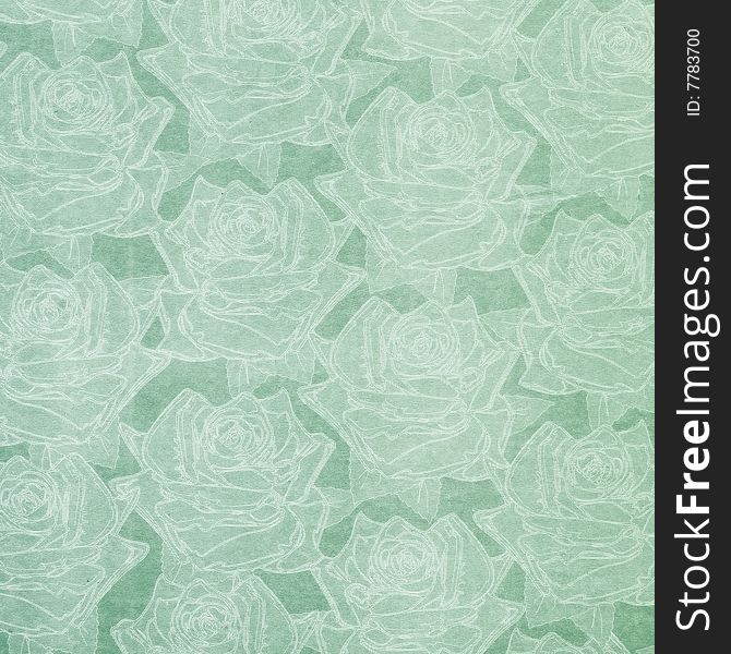 Beautiful green abstract paper roses background
