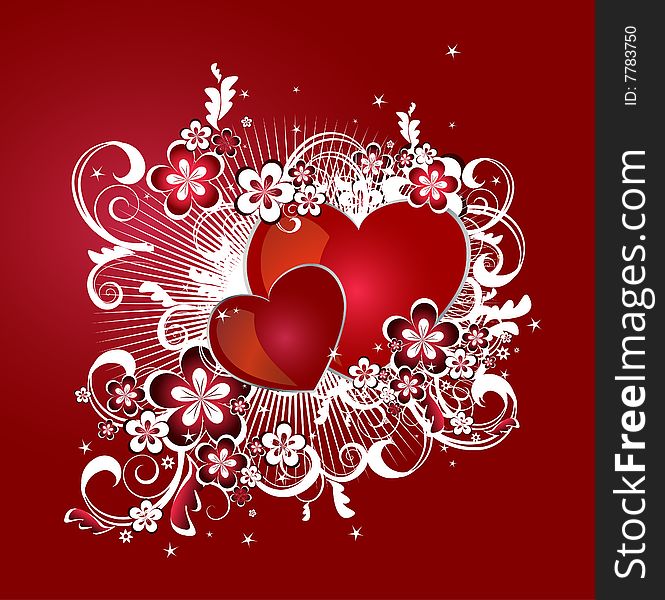 Background with hearts for valentine day