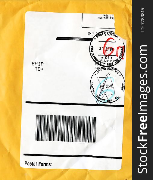 Envelope Cardboard Background With Mail Symbols