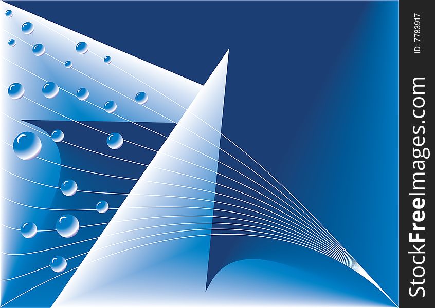 Bubbles and a blue and white background are featured in an abstract illustration. Bubbles and a blue and white background are featured in an abstract illustration.