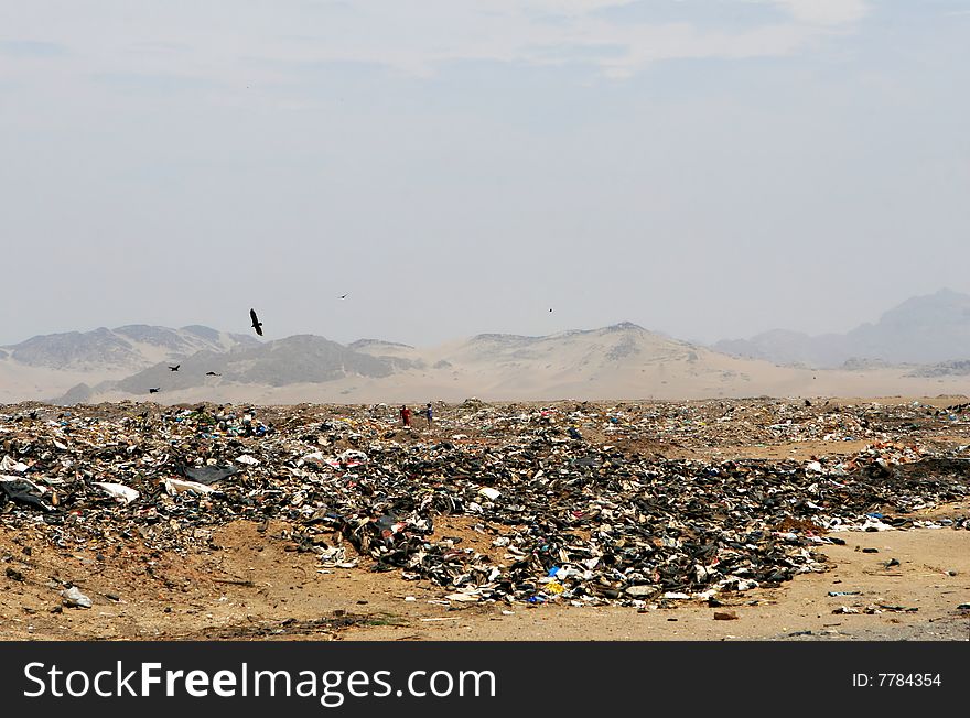 A make-shift garbage dump in Peru. A make-shift garbage dump in Peru