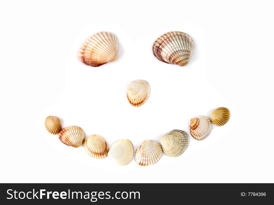 Smile From Various Color Shells Isolated On White