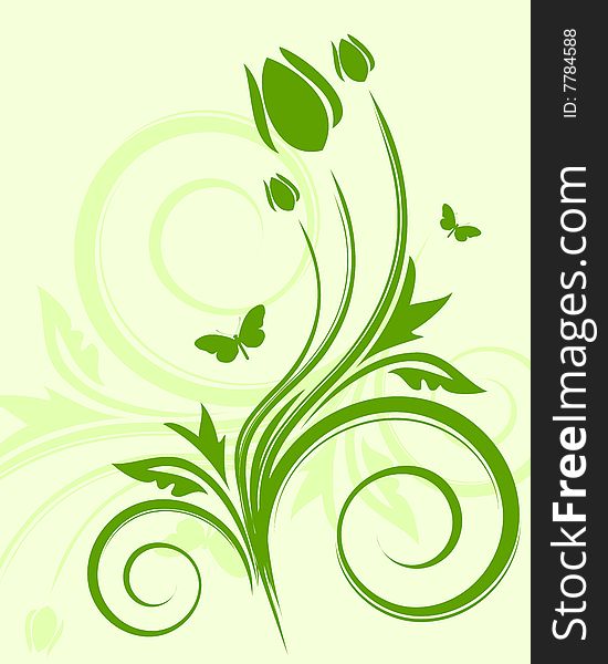 Green Floral Background