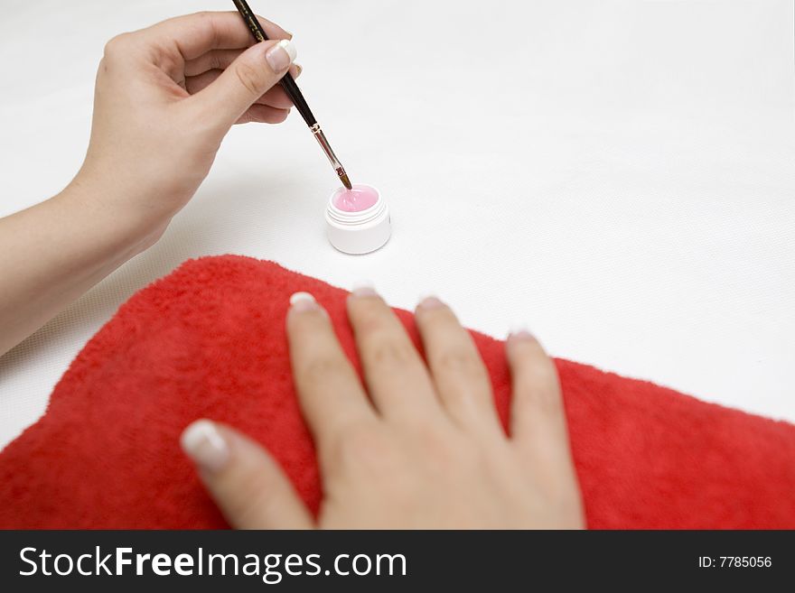 Nail care on a white background