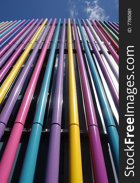 A close up of some coloured tubes in Liverpool