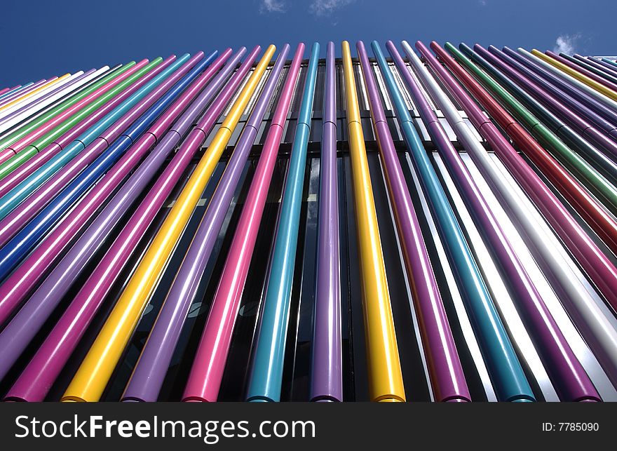 A close up of some coloured tubes in liverpool