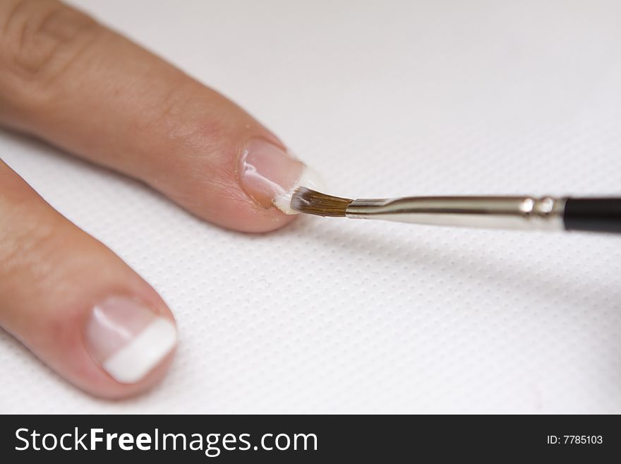 Nail care on a white background