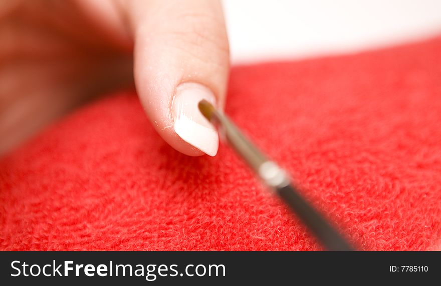 Nail care on a white background