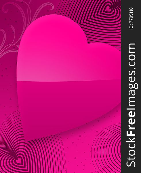 Pink Valentine's Day Illustrated Heart II