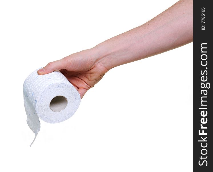 Hand Holding Toilet Paper