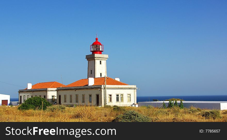 Portuguese lighthouse in Algarve, Portugal. Portuguese lighthouse in Algarve, Portugal.