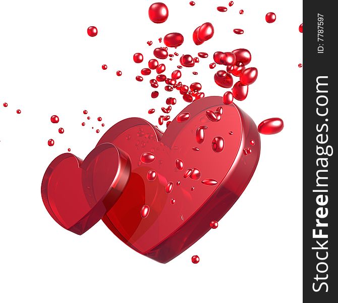 3D rendered Illustration of valentine hearts