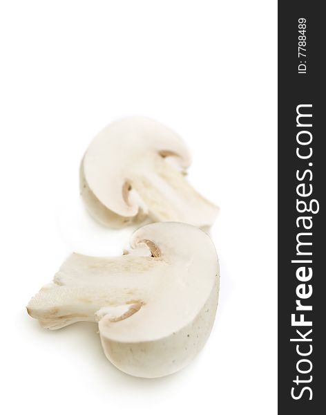 Fresh mushrooms isolated on a white background