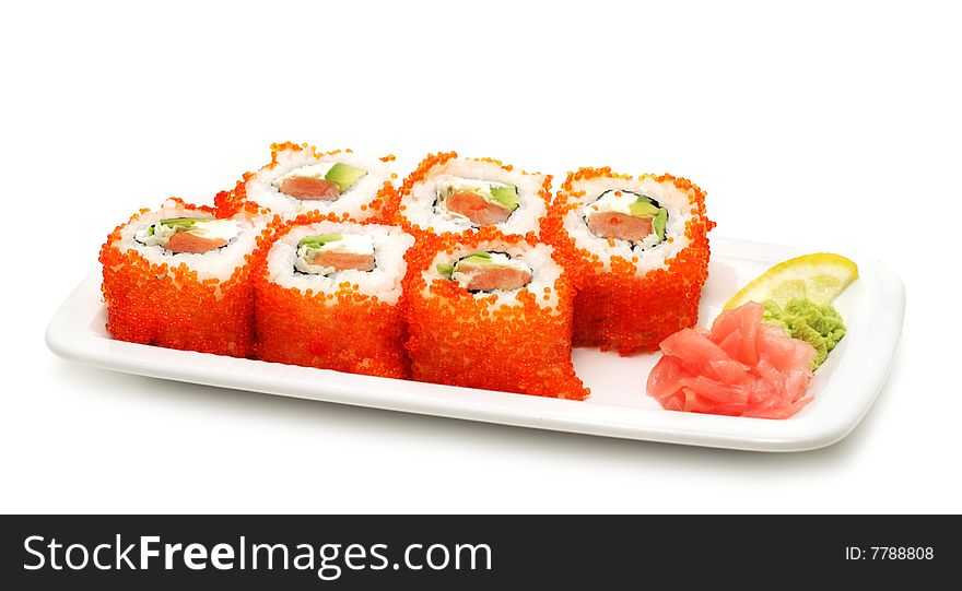 Japanese Cuisine - Rolls With Caviar