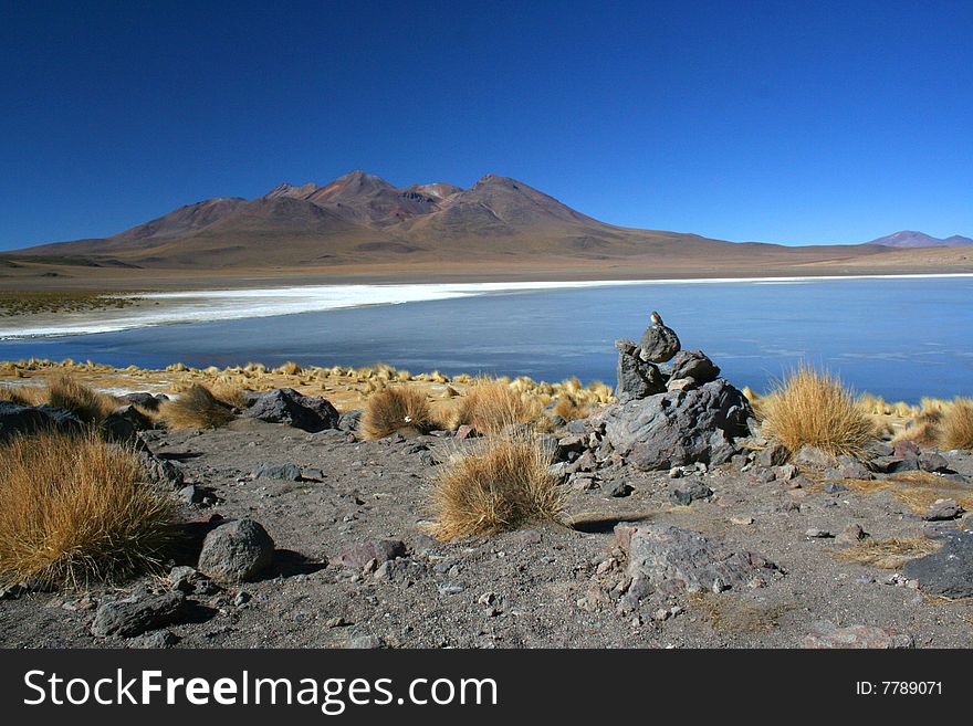 Lake in desert (salar - bolivia)