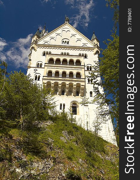 Neuschwanstein is castle near munich, very old and nice