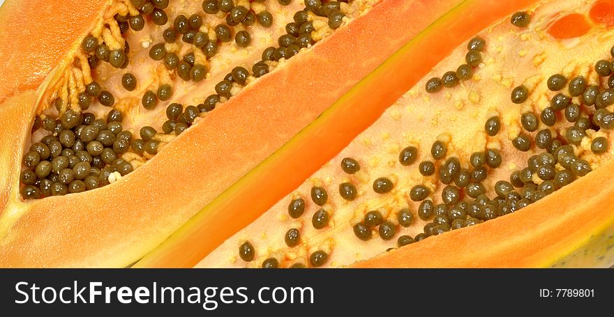 Papaya - cut fruit - fresh and delicious.