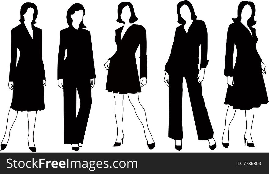 Vector Sillhouettes Collection Of Woman
