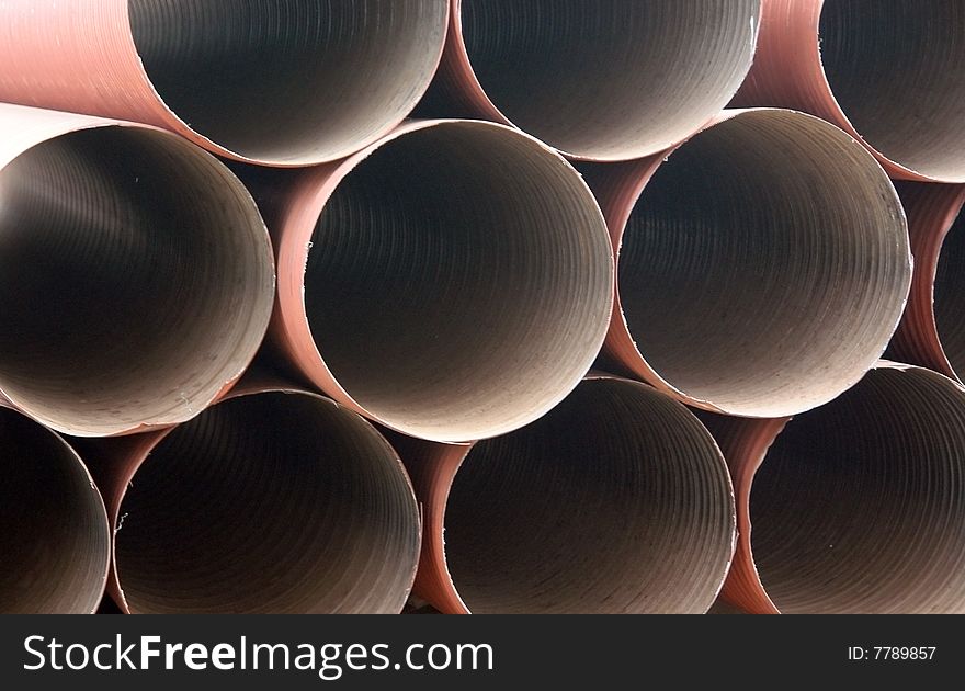 Pipes at a construction site.