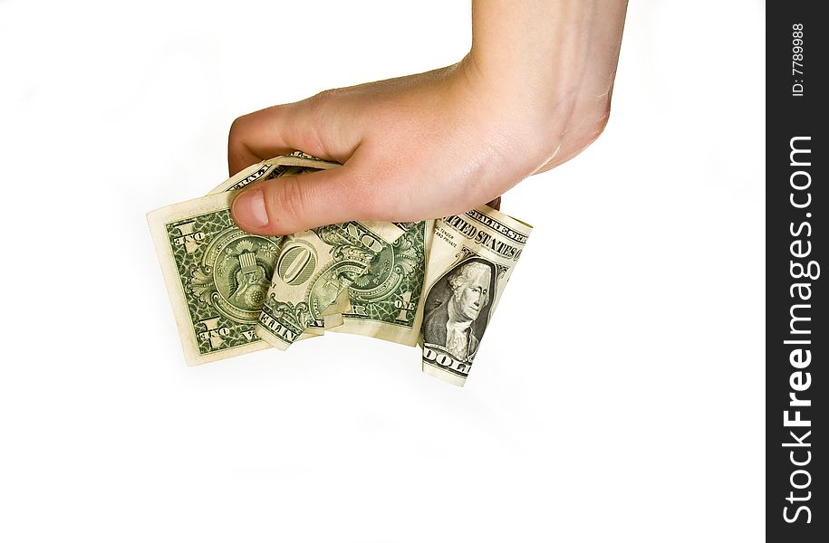 Hand Crunching Money