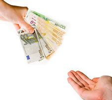 Handing Over Euro Banknotes Royalty Free Stock Photos Handing Over Euro Banknotes Royalty Free Stock Photos