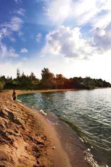 Sunset Over Lake Royalty Free Stock Photography Sunset Over Lake Royalty Free Stock Photography