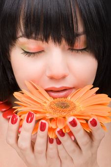 Young Woman With Flower Royalty Free Stock Image Young Woman With Flower Royalty Free Stock Image
