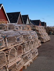 Lobster Traps On The Wharf Royalty Free Stock Image Lobster Traps On The Wharf Royalty Free Stock Image