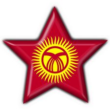 Kyrgyzstan Button Flag Star Shape Royalty Free Stock Image