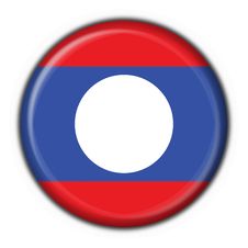 Laos Button Flag Round Shape Stock Photo