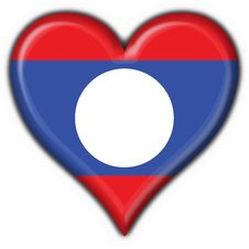 Laos Button Flag Heart Shape Royalty Free Stock Photo