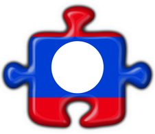 Laos Button Flag Puzzle Shape Royalty Free Stock Image