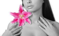 Woman With Lily Royalty Free Stock Image