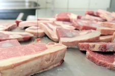 Cut Of Meats In Butcher Royalty Free Stock Images