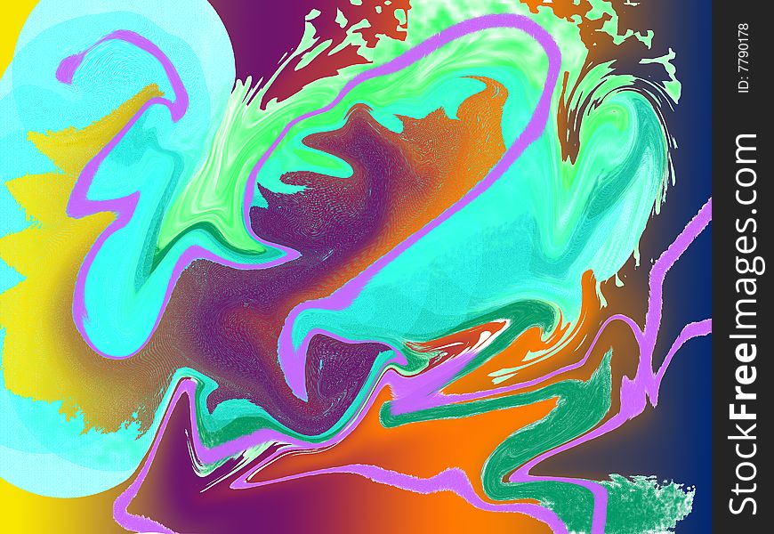 Colorful waves abstract painting like surfing with a paintbrush. Colorful waves abstract painting like surfing with a paintbrush